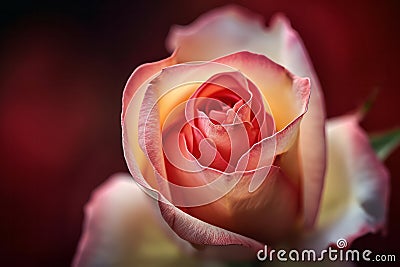 A close-up of a rose with a blurred background AI generated Stock Photo