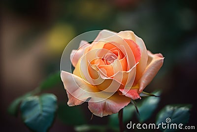 A close-up of a rose with a blurred background AI generated Stock Photo