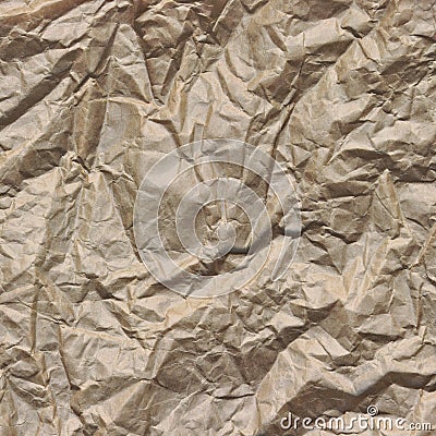 Close-up Of Rough Brown Wrinkled Packaging Paper Square Texture Stock Photo