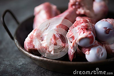 Rustic pork bones flavoring ingredient Stock Photo