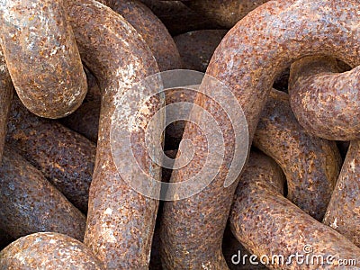 Close-up of a rusty chain Stock Photo