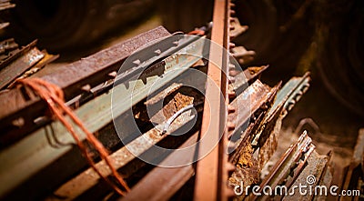 Rusty fence posts Stock Photo