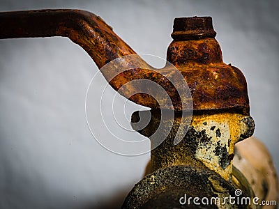 Rusty Outdoor water valve Stock Photo