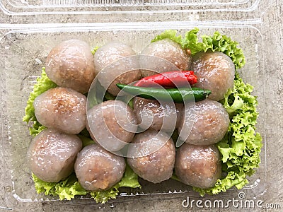 Sago pork - thai dessert Stock Photo