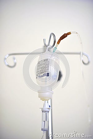 Close up saline IV drip Stock Photo