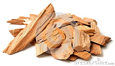 Close up of sandalwood isolatd on the white background Stock Photo