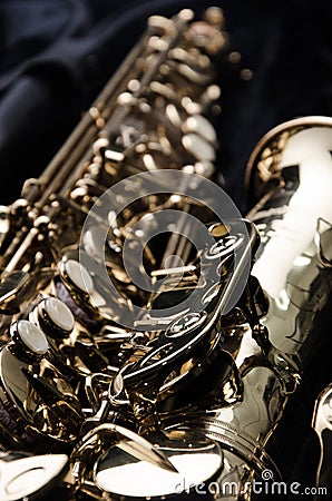 Close up saxophone Stock Photo