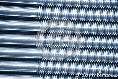 Close-up scene of lead ball screw shaft. Stock Photo