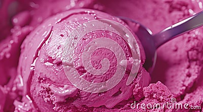 Close-up of a scoop of raspberry ice cream Stock Photo