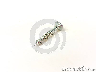 Close up of a silver screw Stock Photo