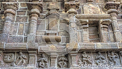 Close up of Sculptures, Ramaswamy temple, Kumbakonam, Tamilnadu, India - Dec 17, 2016 Stock Photo