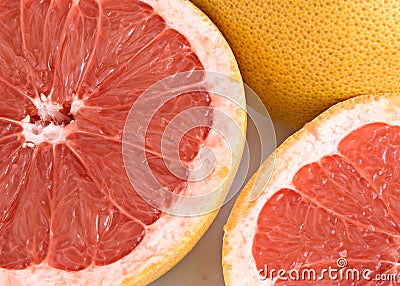 Close up of sections of grapefruit Stock Photo
