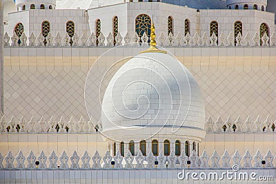 Close up of the Sheikh Zayed Mosque in Abu Dhabi, United Arab Emirates Editorial Stock Photo