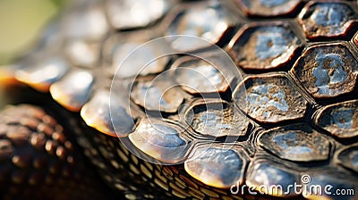 A close up of the shell of a turtle, AI Stock Photo