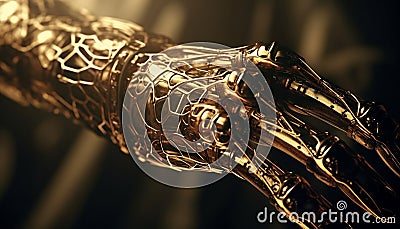 Close up of a shiny gold metallic sculpture, a symbol of elegance generated by AI Stock Photo
