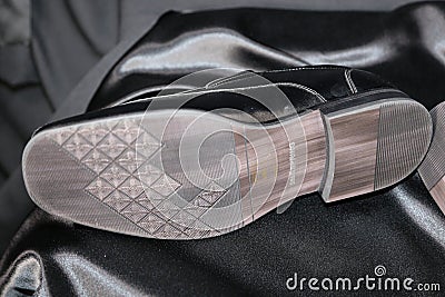 Menswear formal - The sole of a man`s dress shoe Editorial Stock Photo