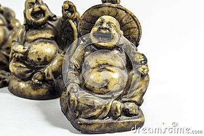 Close-up shoot of monk figures which are peace, health, happiness Stock Photo