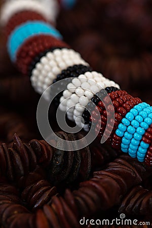 RICH AFRICAN BEADWORK 06 Stock Photo