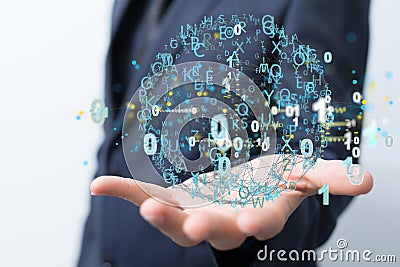 Close up shot of Artificial Intelligence Cloud technology Integrated digital web concept background Stock Photo