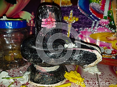 Close-up of Hindu god shiva in Linga form Stock Photo