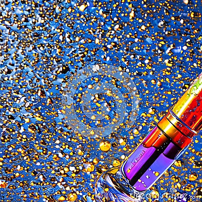A close-up shot of a bubbling lava lamp, creating a mesmerizing play of colors and textures5, Generative AI Stock Photo