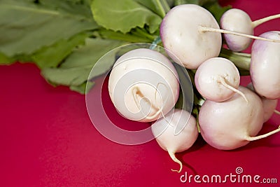 Close up shot of a bunch of turnips Stock Photo