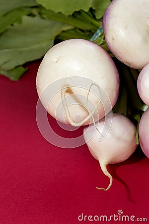 Close up shot of a bunch of turnips Stock Photo