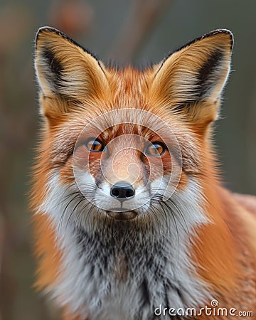 Close-Up of Red Fox Staring at Camera Stock Photo