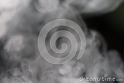 Cigarette Smoke On Black Background Detailed Close-Up Stock Photo