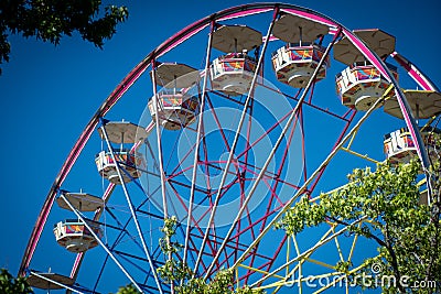 Close-up shot of a colorful Ferris wheel Editorial Stock Photo