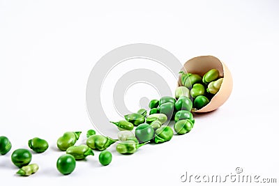 Close up shot of composition fresh vegetables and assortment of beans and peas Stock Photo