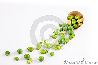 Close up shot of composition fresh vegetables and assortment of beans and peas Stock Photo