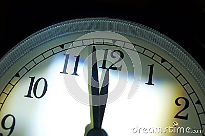 Doomsday Clock, Two Minutes Till Midnight Stock Photo