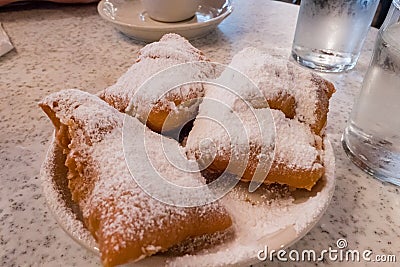 Close up shot of the famous Beignet Stock Photo