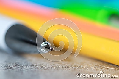Close up shot of folded colorful paper background Stock Photo