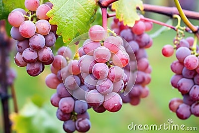 close-up shot of frozen grapes ready for harvest Stock Photo