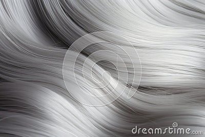 close up shot of grey wavy short shiny hair texture background Stock Photo