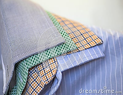 Close-up shot of men's shirt collars Stock Photo