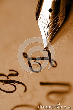Close up shot of pen nib Stock Photo