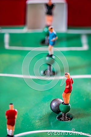 Football tabletop game figures Stock Photo