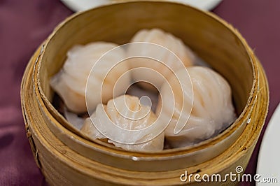 Close up shot of Shrimp dumplings Stock Photo