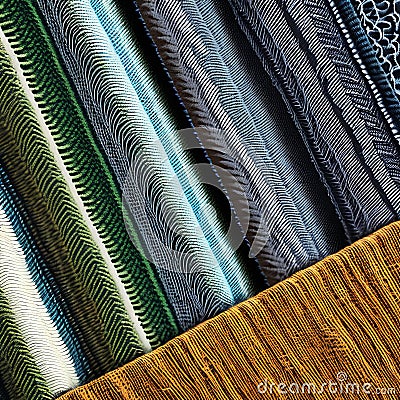 A close-up shot of a textured fabric with abstract weaves and patterns in bold, contrasting colors1, Generative AI Stock Photo