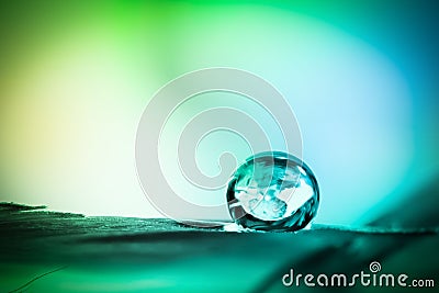 Close up shot of water droplet on a leaf Stock Photo