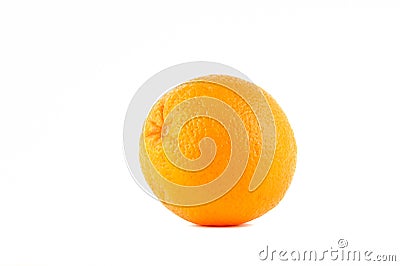 close-up shot white background single orange Stock Photo