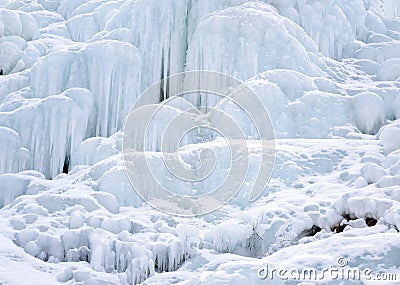 Close-up shots of the spectacular ice falls in the mountainous area.. Stock Photo