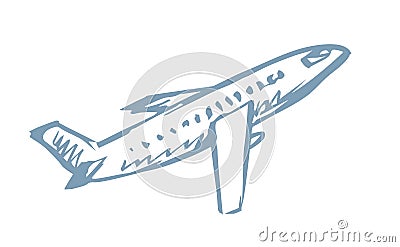 Vector drawing. Airport and aircraft Vector Illustration