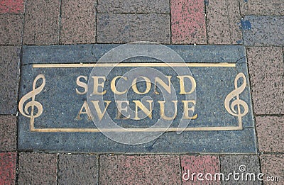 Close up of a sidewalk sign in Memphis Tennessee Stock Photo