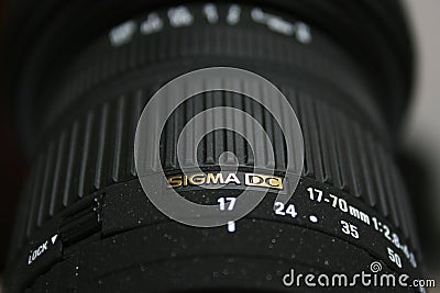 Close up of Sigma DSLR lens Editorial Stock Photo