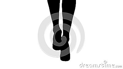 Silhouette Elegant female legs walking. Stock Photo