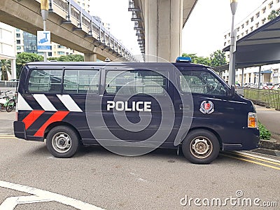 Emergency service Singapore Police Editorial Stock Photo